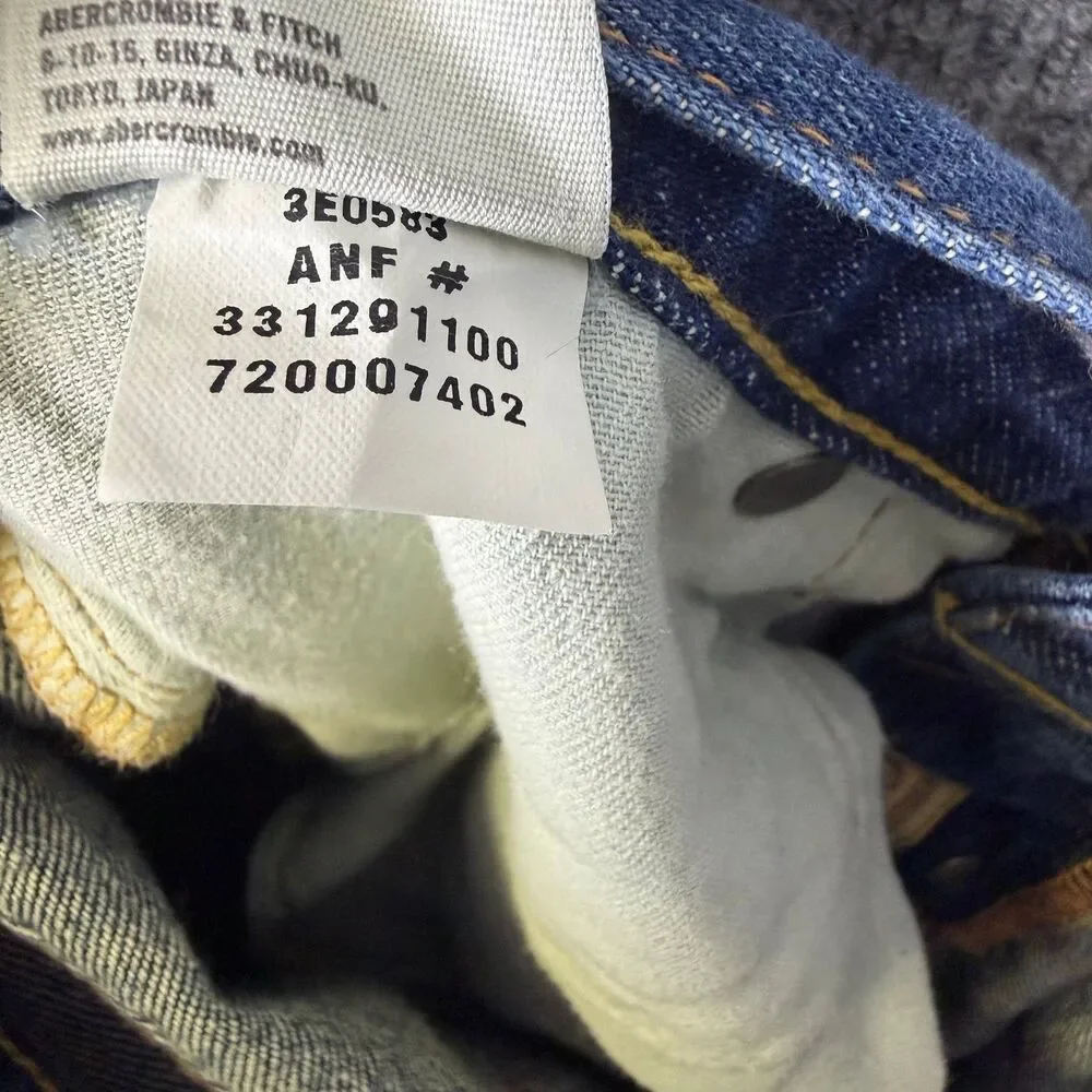 Hollister Mens Balboa Classic Straight Jeans 34x32 Distressed Ripped Button Fly
